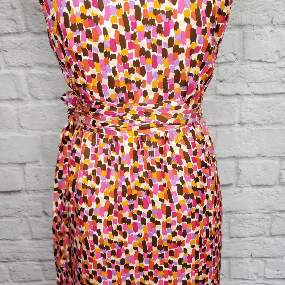 Kate Spade Aubrey Pink Ruffle Silk Wrap Dress Event NYE Going Out Preppy Sz 4
